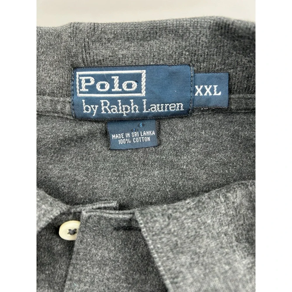 Vintage Polo Ralph Lauren Long Sleeve Gray Shirt Mens XXL Pony Logo‎